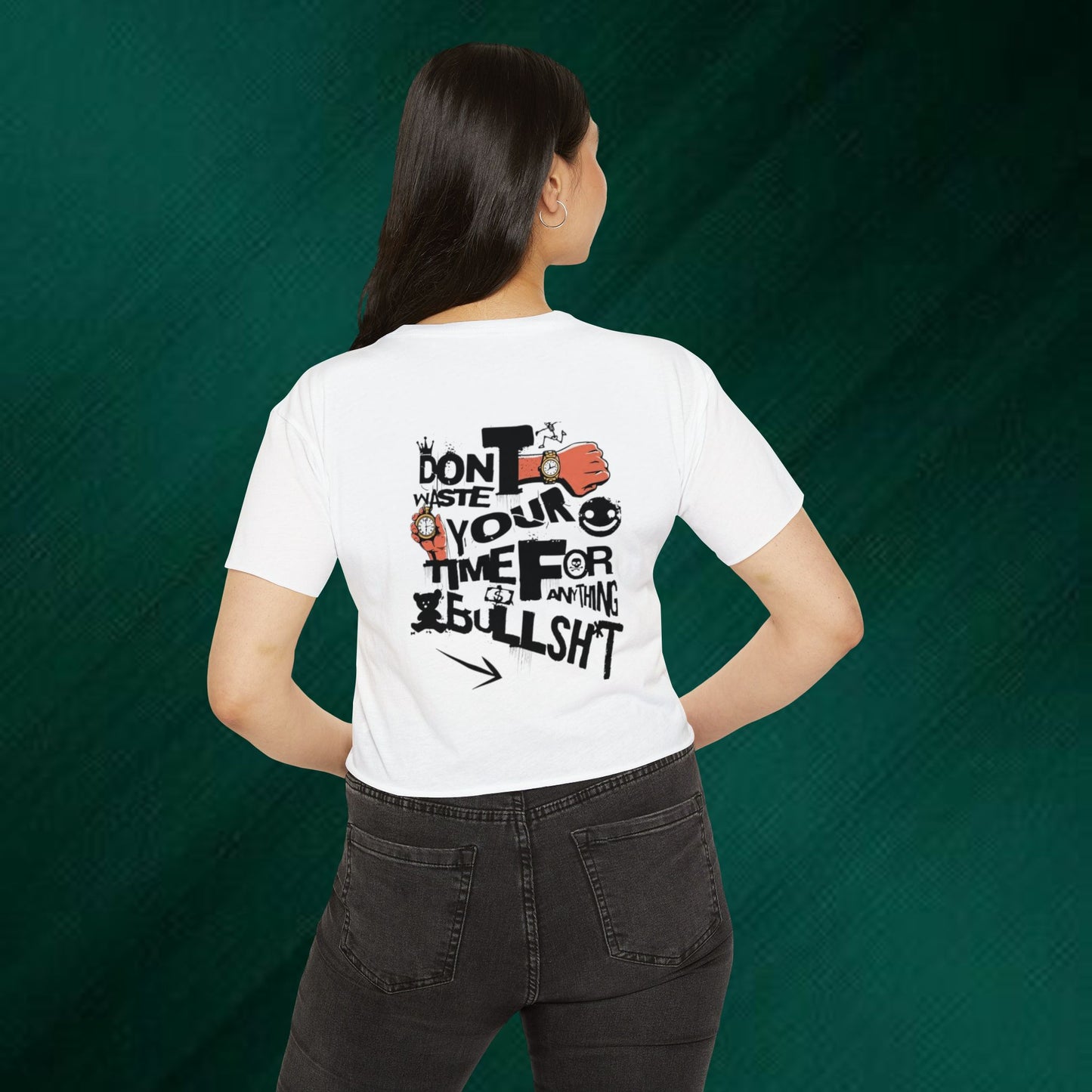 Motivational Festival Crop Top — “Push to Your Highest Limit” & Bold Graphic Back