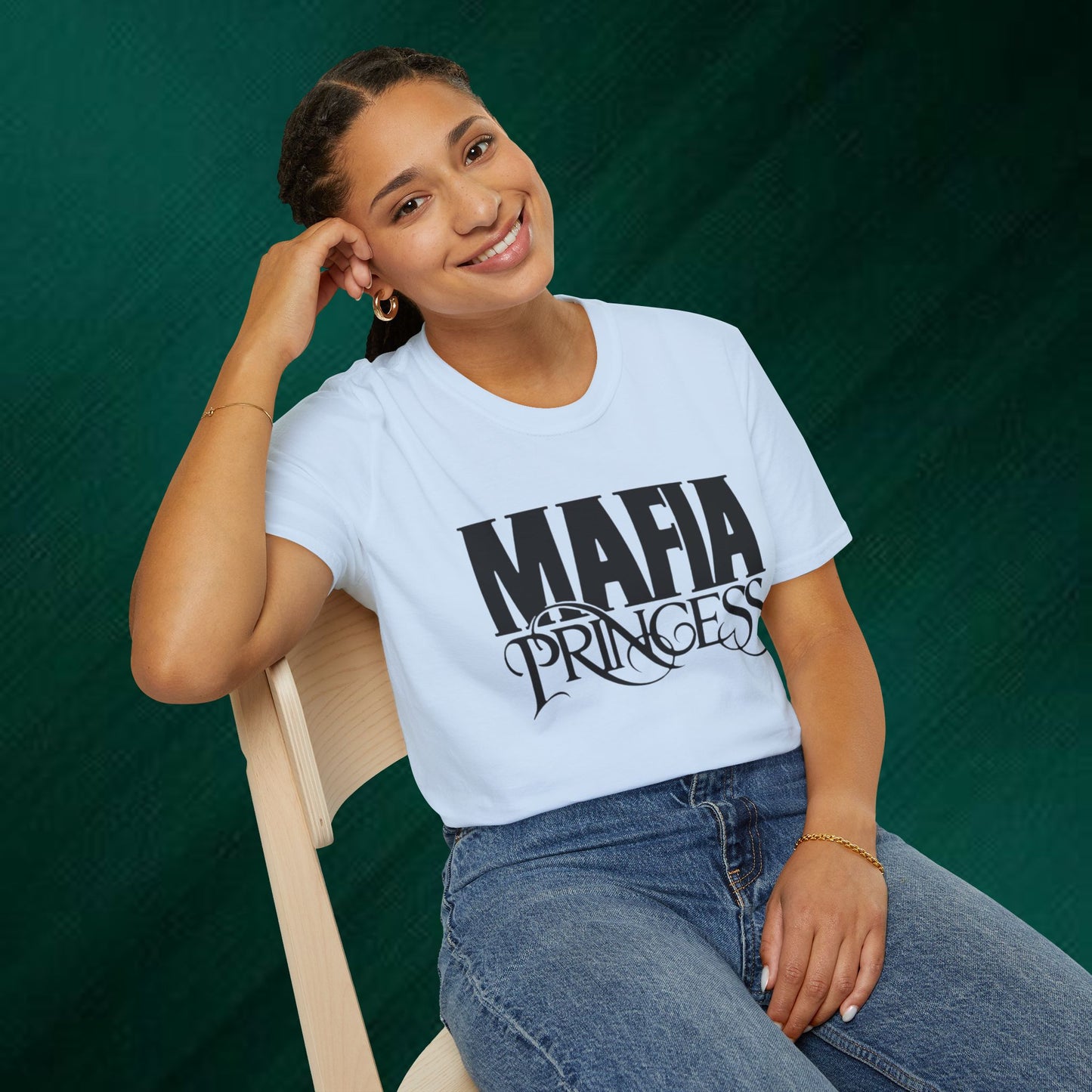 Mafia Princess T‑Shirt — Bold Vintage Script Graphic Tee for Women