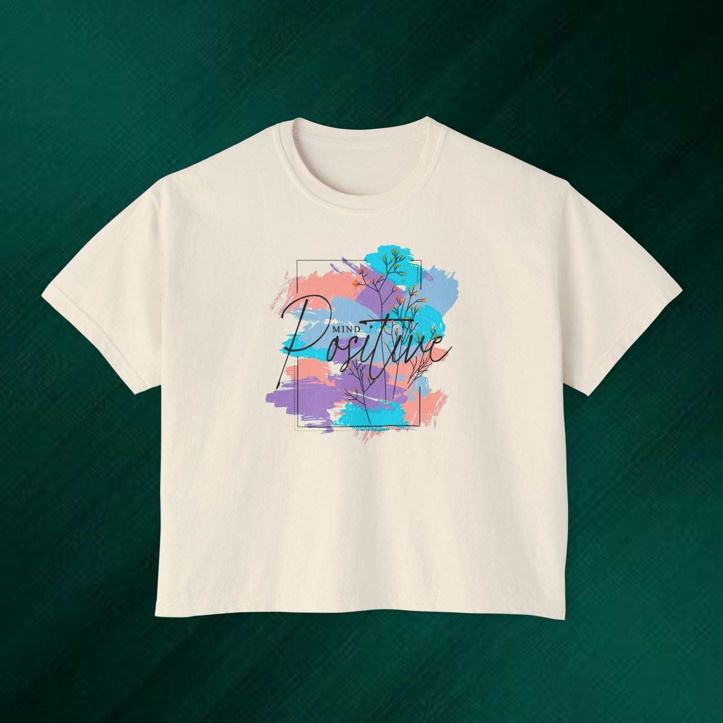 Positive Vibes Boxy Tee — “Good Vibes Only” Graphic Women’s T-Shirt
