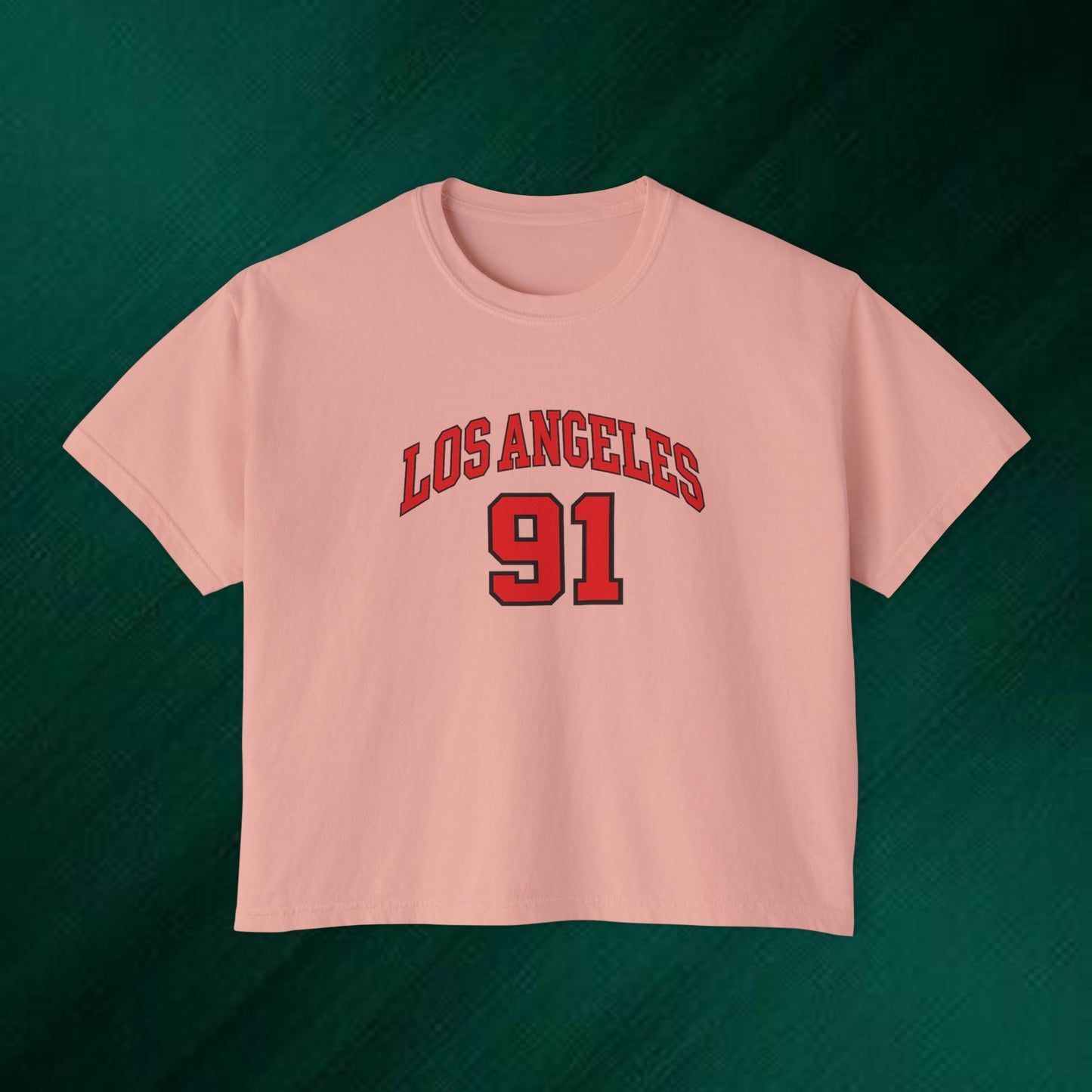 Los Angeles 91 Boxy Tee — Women's Retro Collegiate T-Shirt