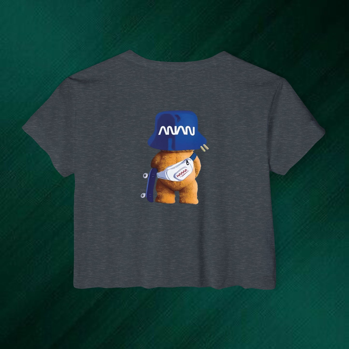 Positive Energy Crop Top | Cute Bear Graphic Festival Tee