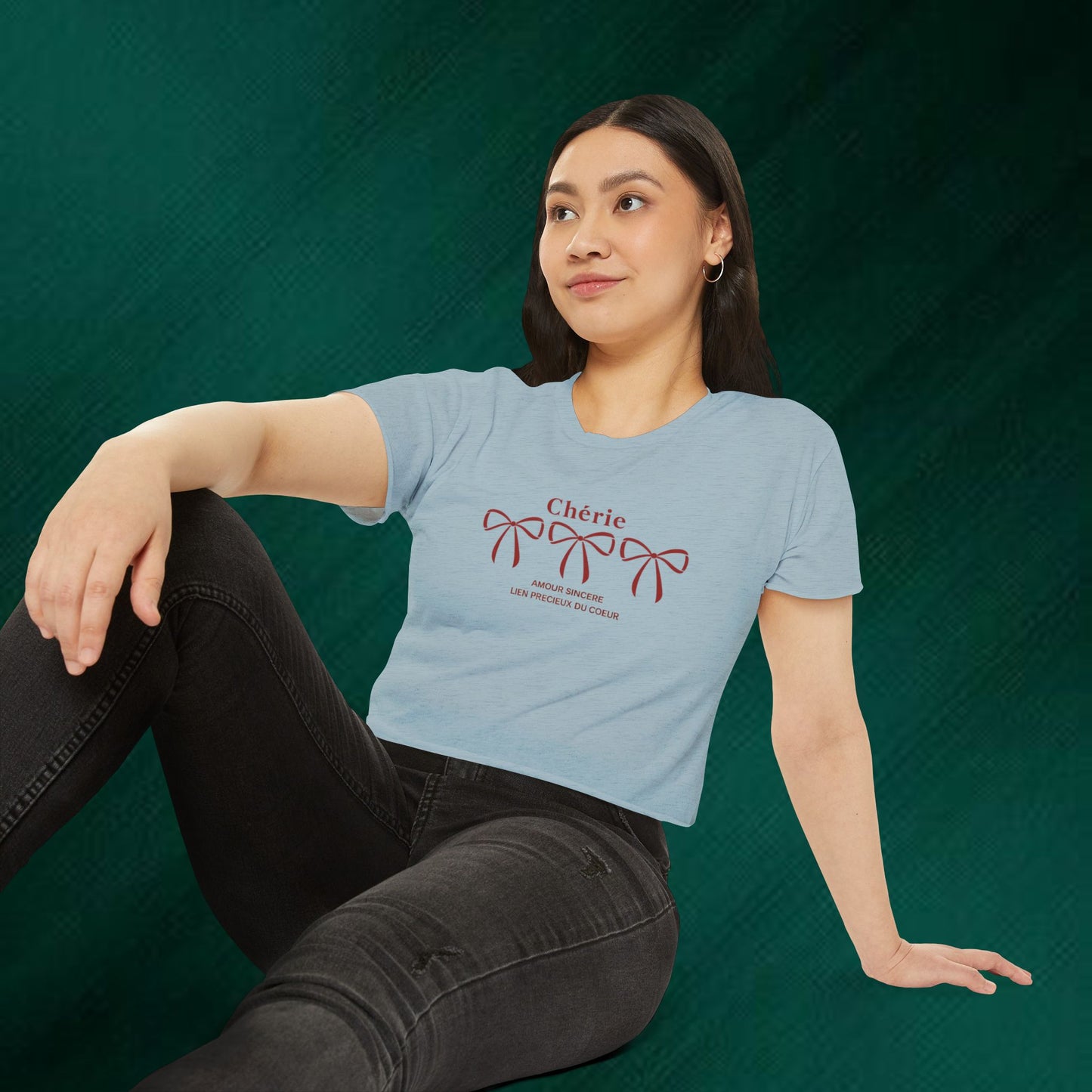 Chérie Bow Crop Top — French Romantic Festival Tee