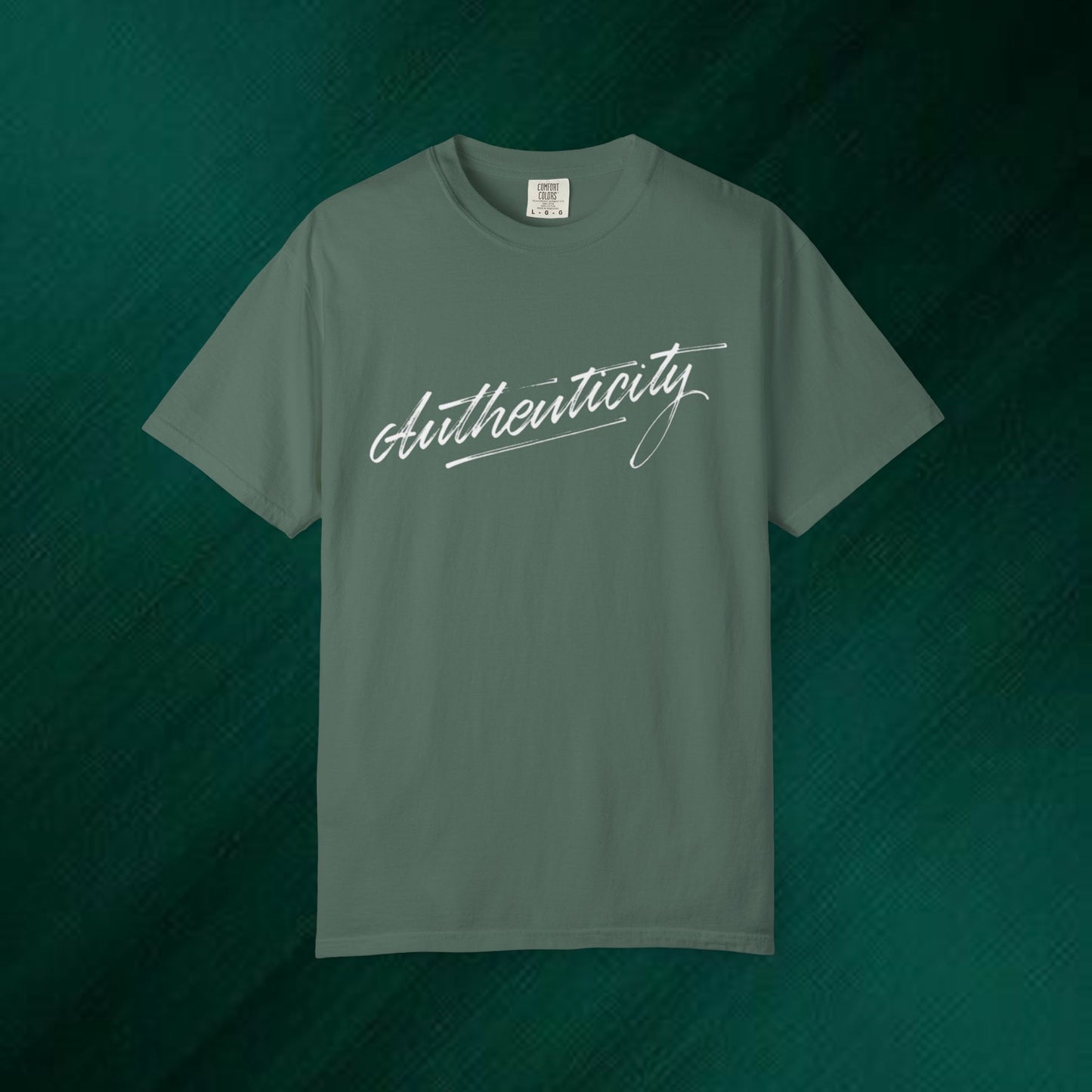 Authenticity Script T-Shirt — Casual Handwritten Graphic Tee