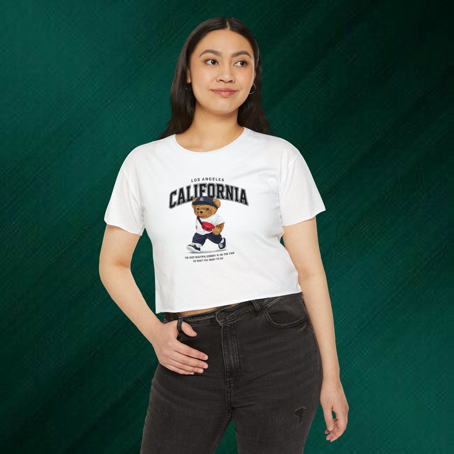 California Bear Crop Top — Los Angeles Vintage Teddy Festival Tee