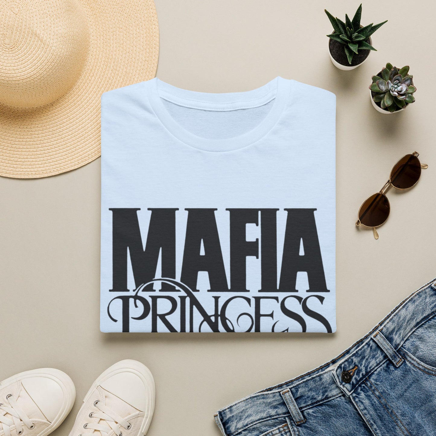 Mafia Princess T‑Shirt — Bold Vintage Script Graphic Tee for Women