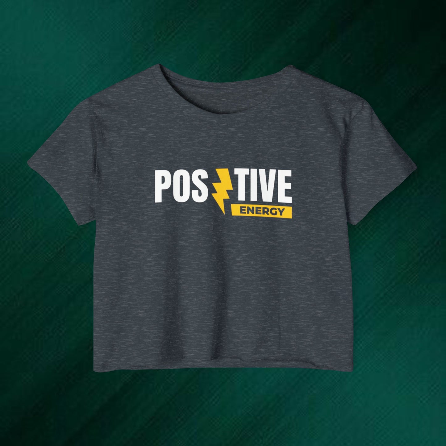 Positive Energy Crop Top | Cute Bear Graphic Festival Tee