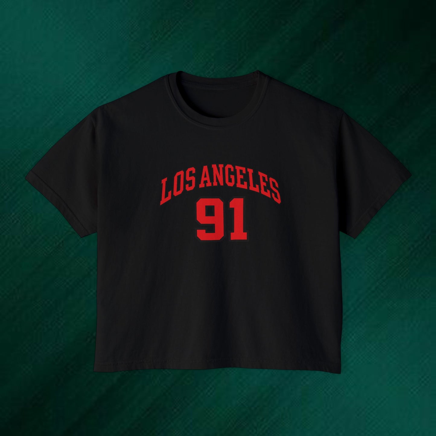 Los Angeles 91 Boxy Tee — Women's Retro Collegiate T-Shirt