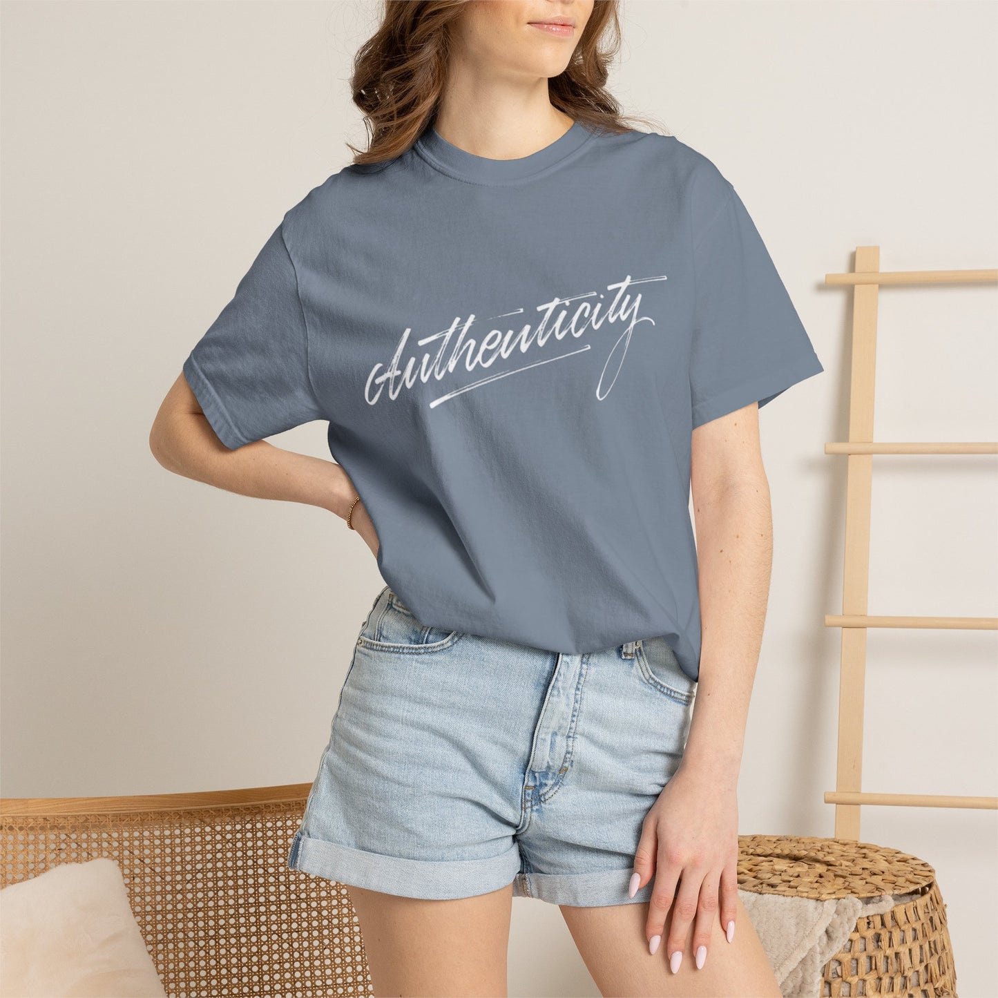 Authenticity Script T-Shirt — Casual Handwritten Graphic Tee