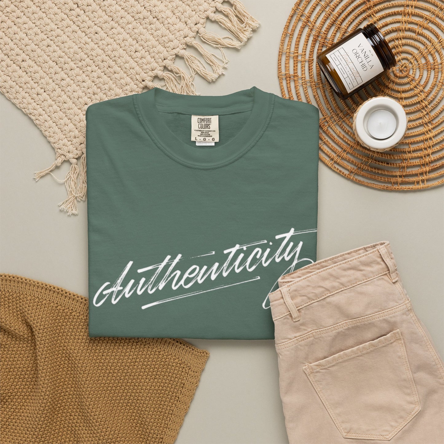 Authenticity Script T-Shirt — Casual Handwritten Graphic Tee