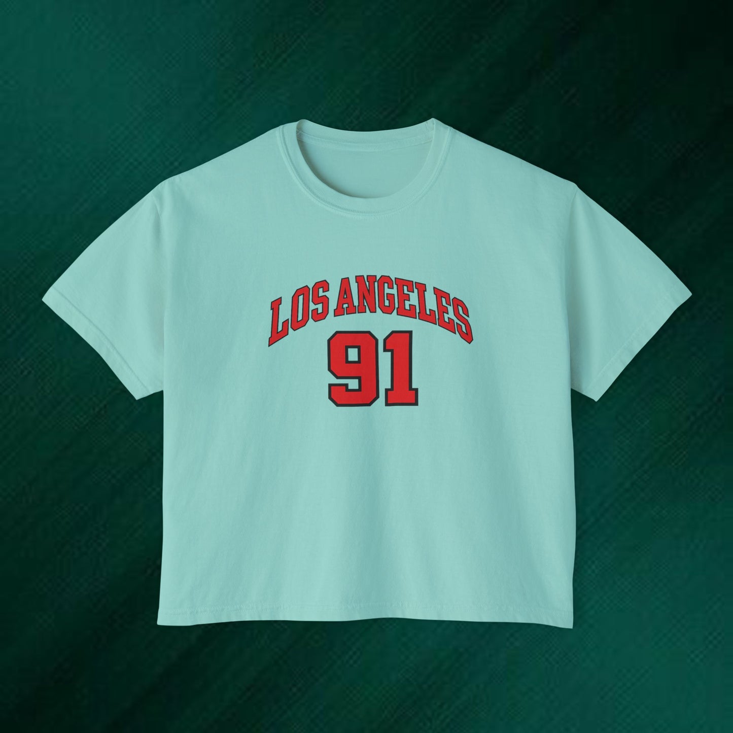 Los Angeles 91 Boxy Tee — Women's Retro Collegiate T-Shirt
