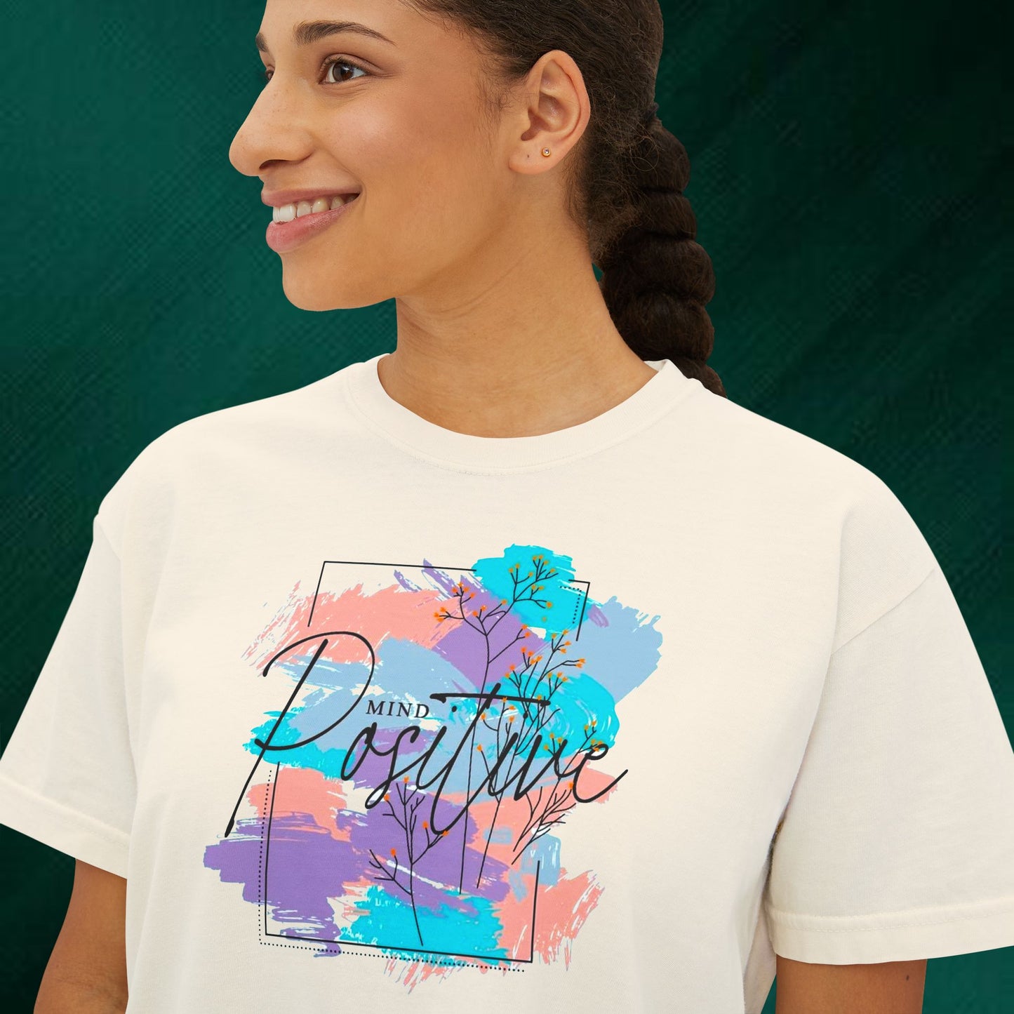 Positive Vibes Boxy Tee — “Good Vibes Only” Graphic Women’s T-Shirt
