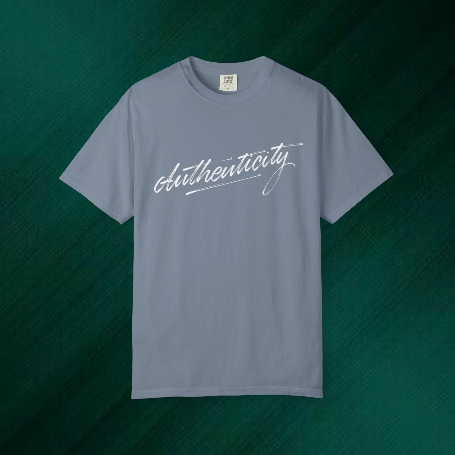 Authenticity Script T-Shirt — Casual Handwritten Graphic Tee