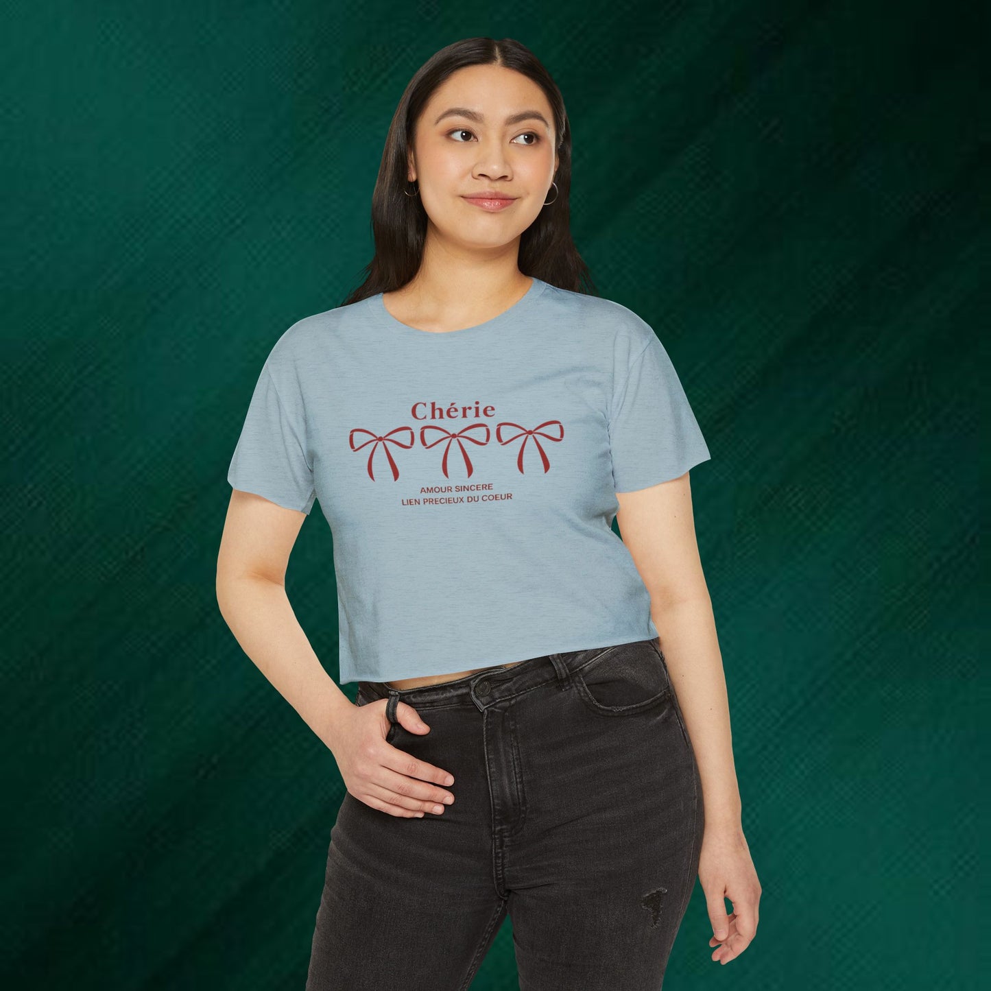 Chérie Bow Crop Top — French Romantic Festival Tee