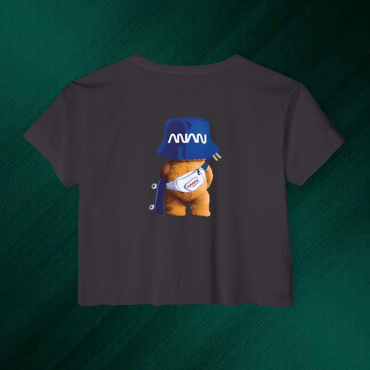 Positive Energy Crop Top | Cute Bear Graphic Festival Tee