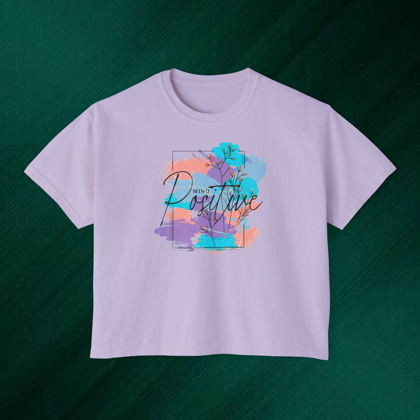 Positive Vibes Boxy Tee — “Good Vibes Only” Graphic Women’s T-Shirt