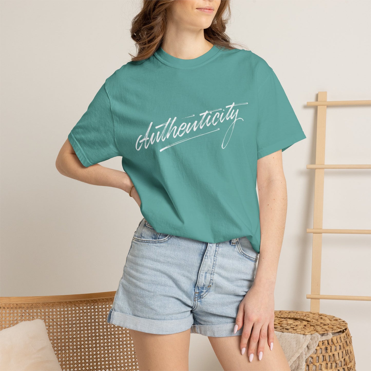 Authenticity Script T-Shirt — Casual Handwritten Graphic Tee