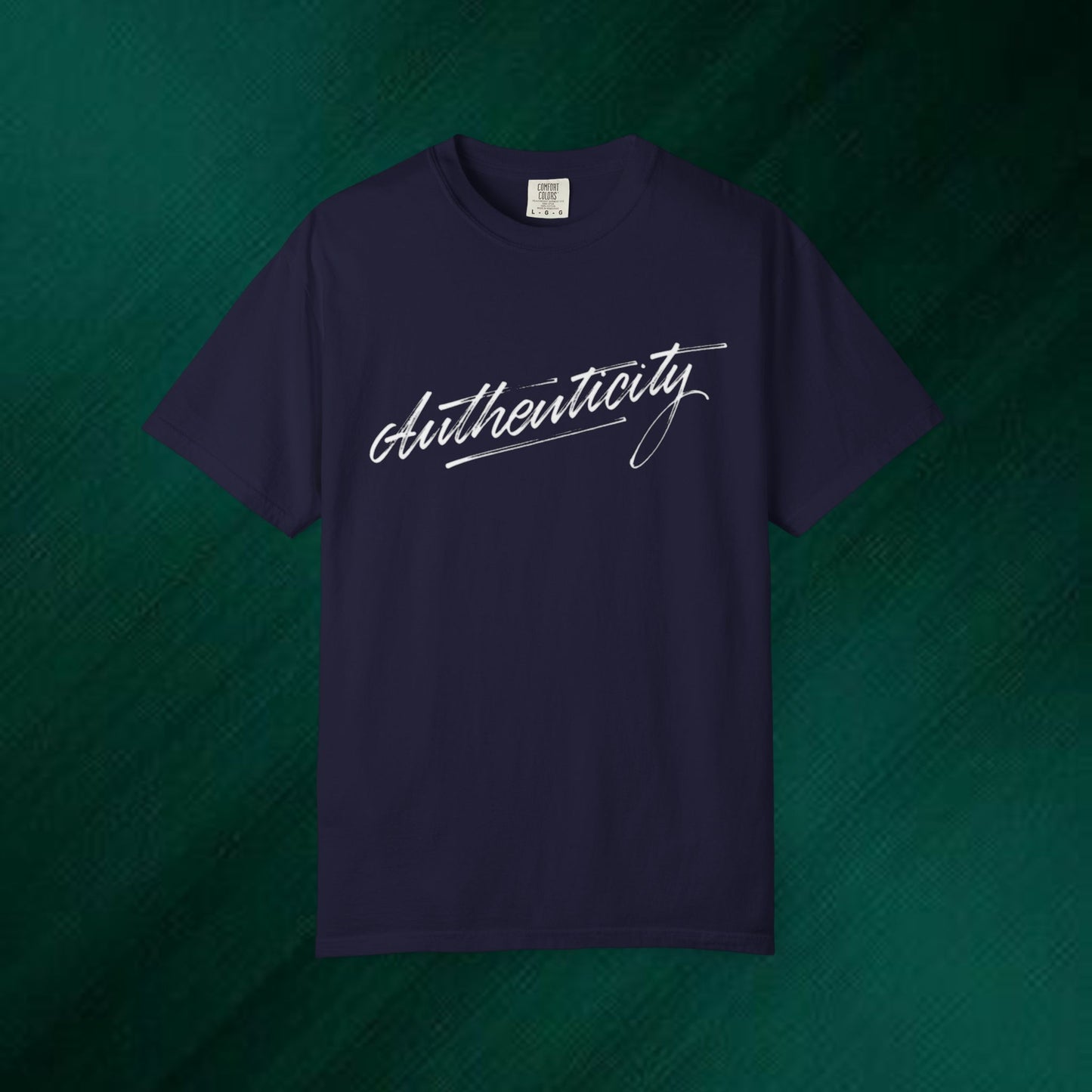 Authenticity Script T-Shirt — Casual Handwritten Graphic Tee