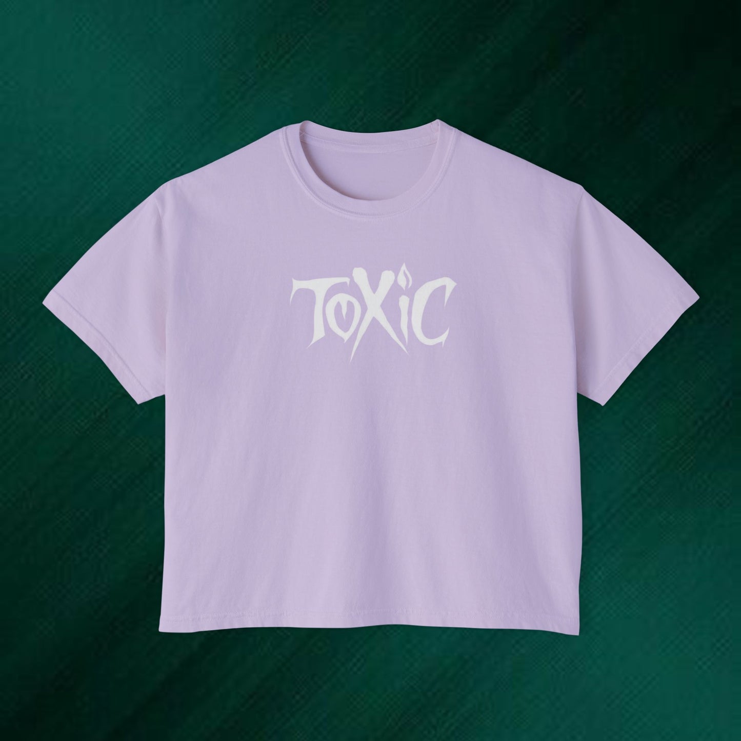 Toxic Bat Women's Boxy Tee — Gothic Graphic Tee with 'TOXIC' Front & Drip Batback