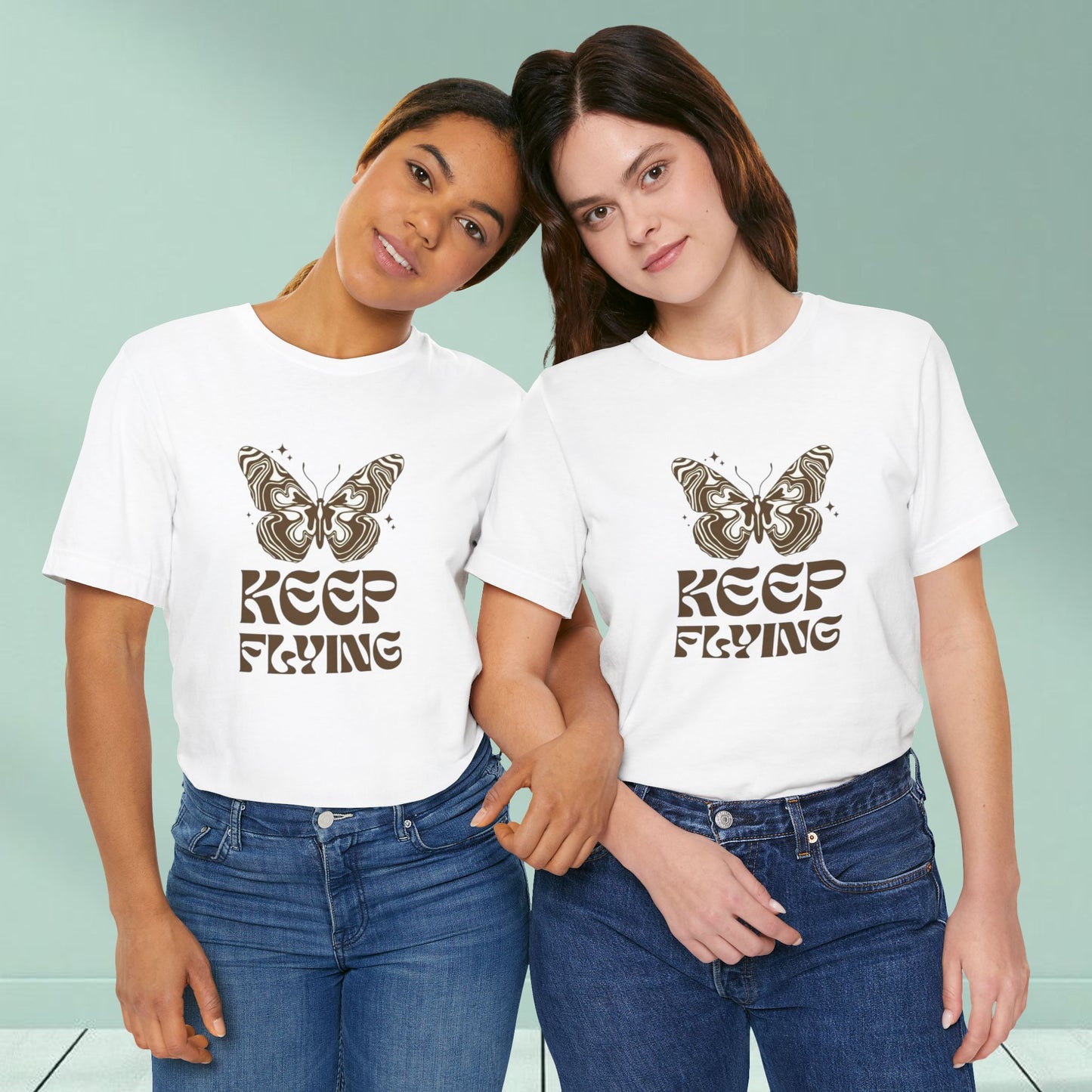 Keep Flying Butterfly Tee — Inspirational Motivational Graphic T‑Shirt