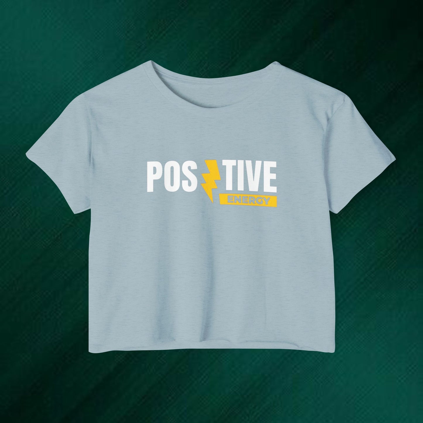 Positive Energy Crop Top | Cute Bear Graphic Festival Tee