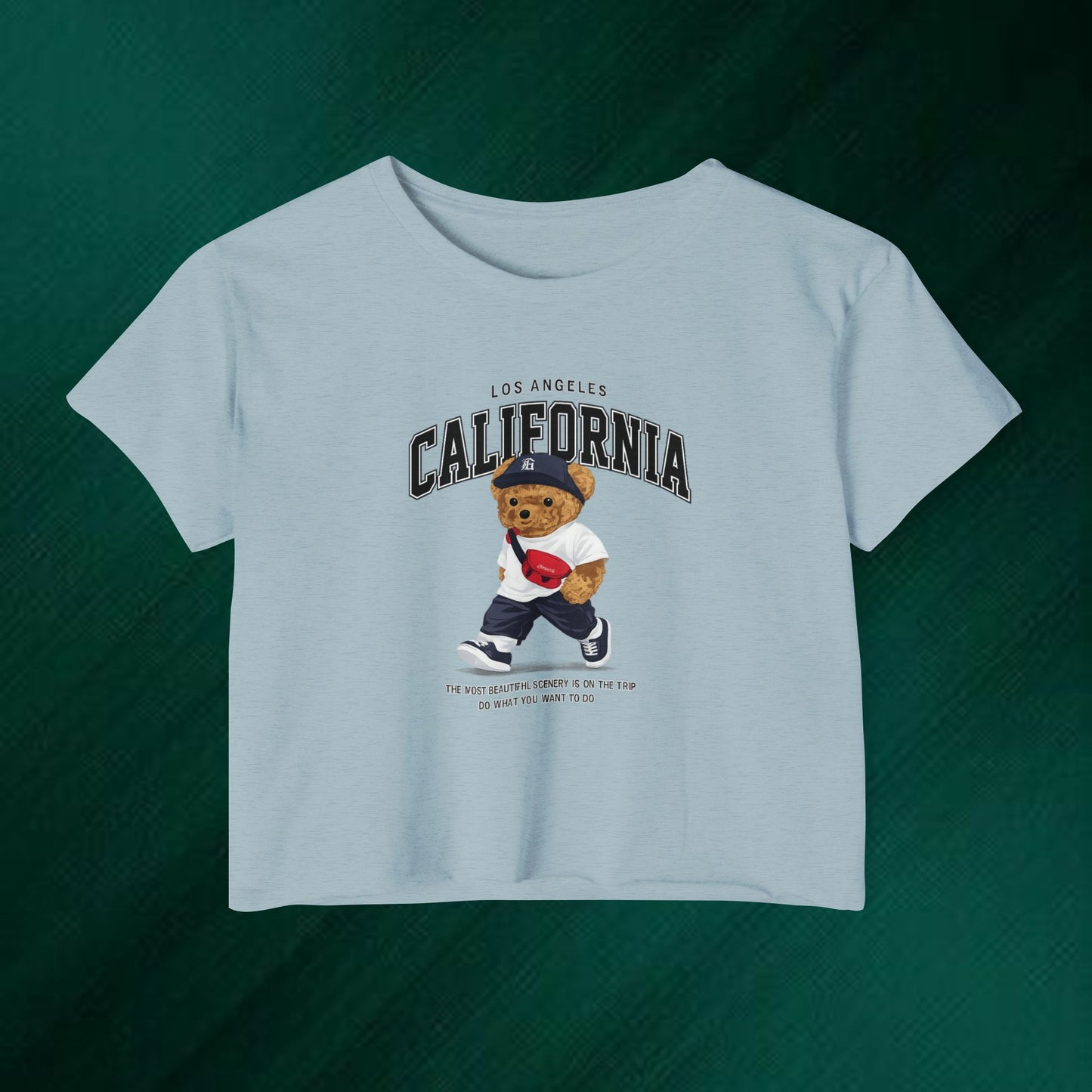 California Bear Crop Top — Los Angeles Vintage Teddy Festival Tee
