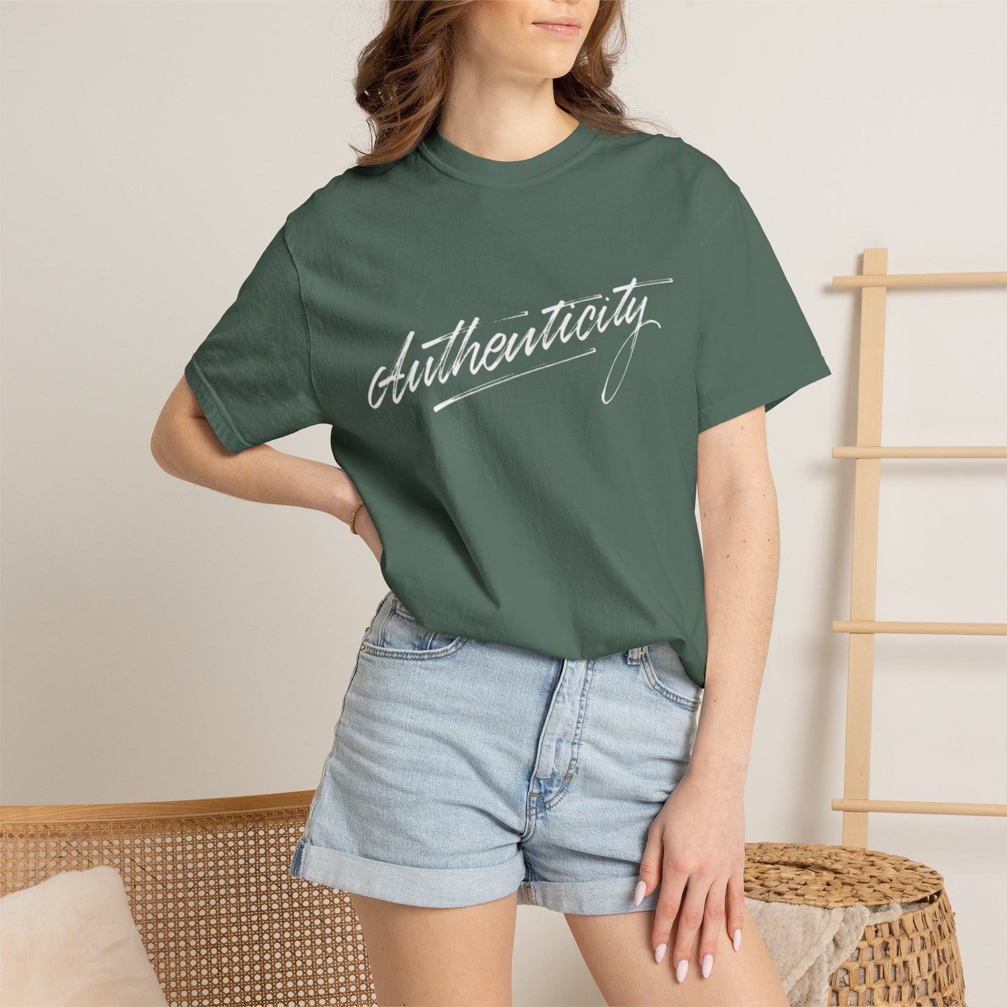 Authenticity Script T-Shirt — Casual Handwritten Graphic Tee