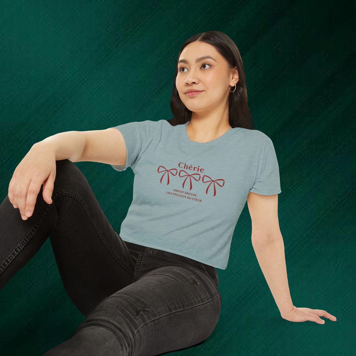 Chérie Bow Crop Top — French Romantic Festival Tee