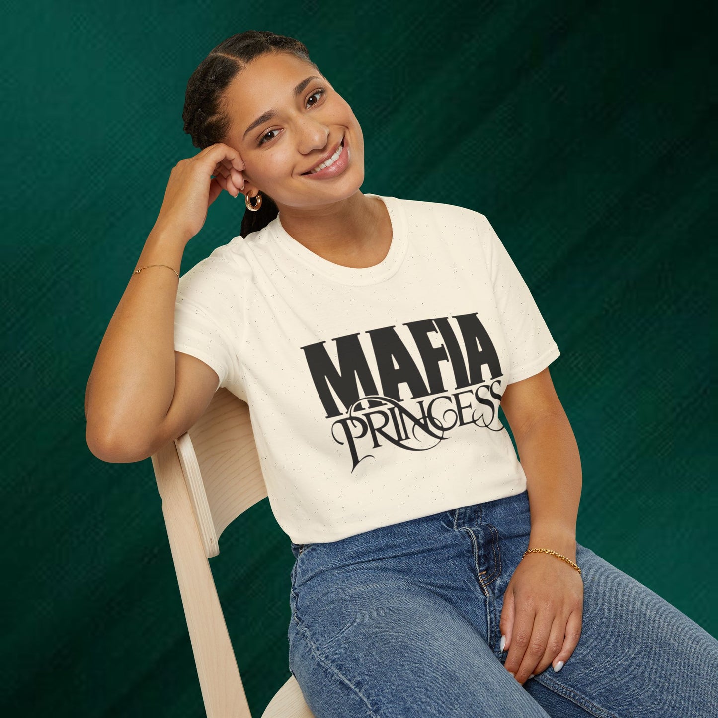 Mafia Princess T‑Shirt — Bold Vintage Script Graphic Tee for Women