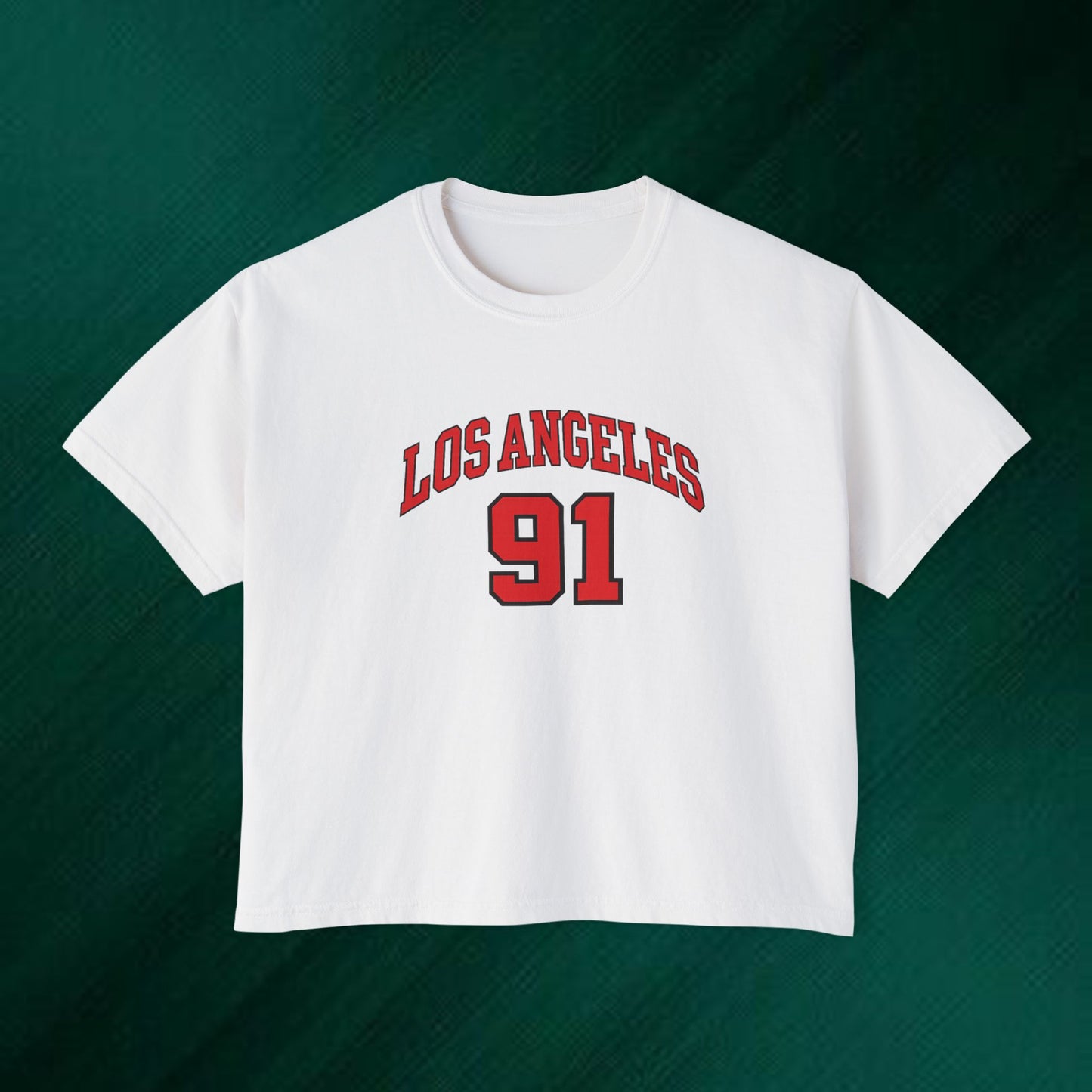 Los Angeles 91 Boxy Tee — Women's Retro Collegiate T-Shirt