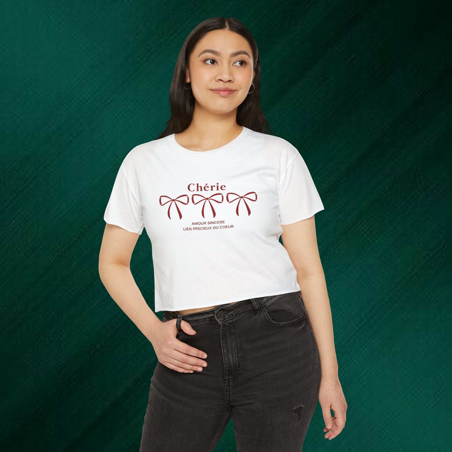 Chérie Bow Crop Top — French Romantic Festival Tee