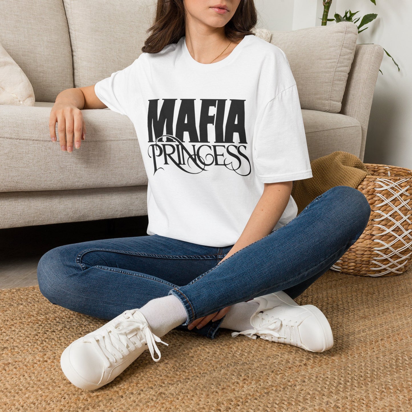 Mafia Princess T‑Shirt — Bold Vintage Script Graphic Tee for Women