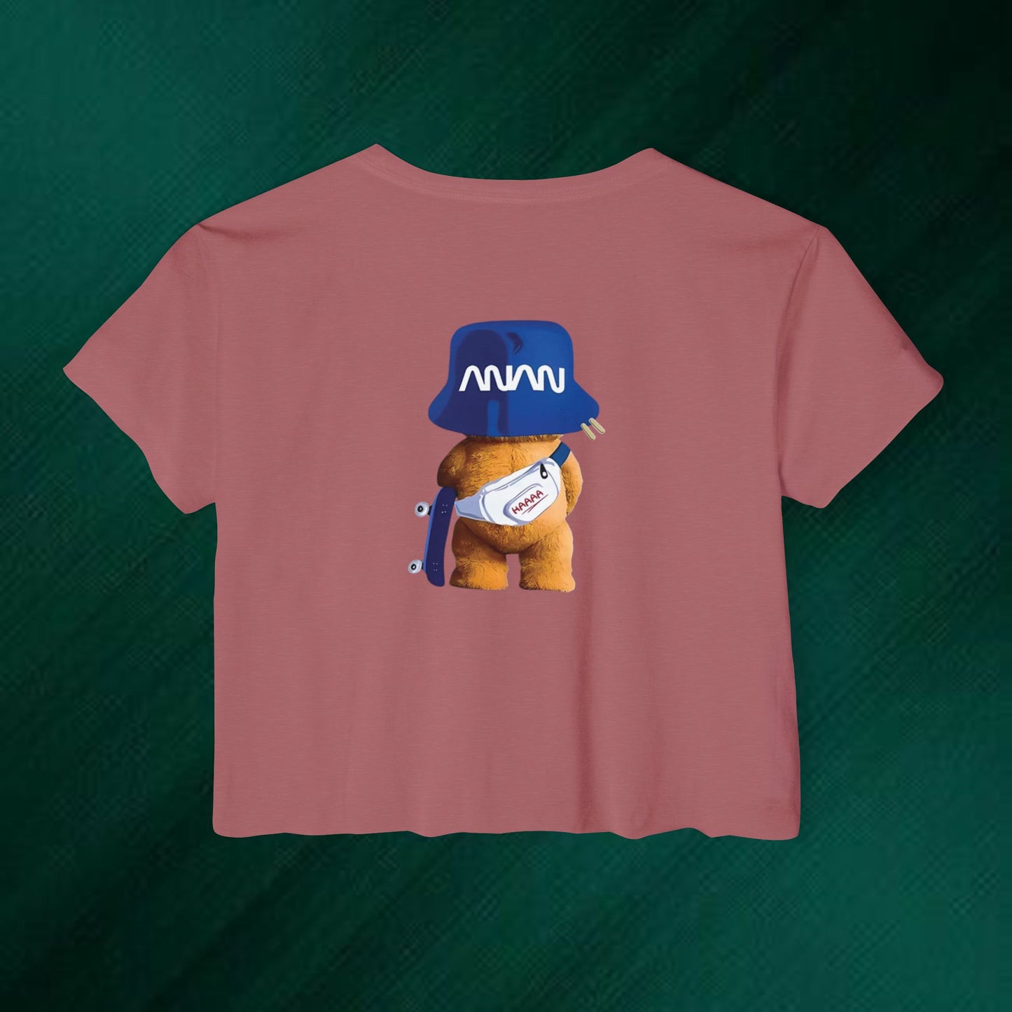 Positive Energy Crop Top | Cute Bear Graphic Festival Tee