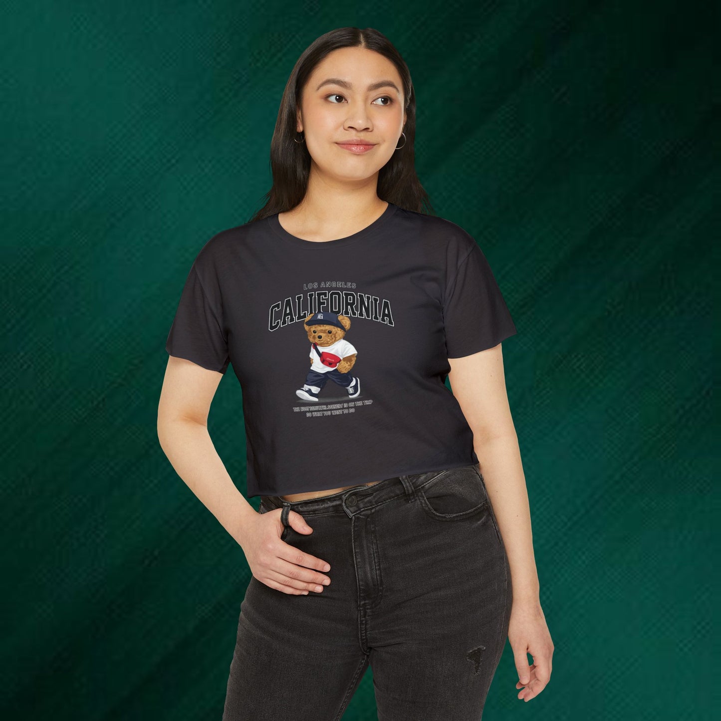 California Bear Crop Top — Los Angeles Vintage Teddy Festival Tee