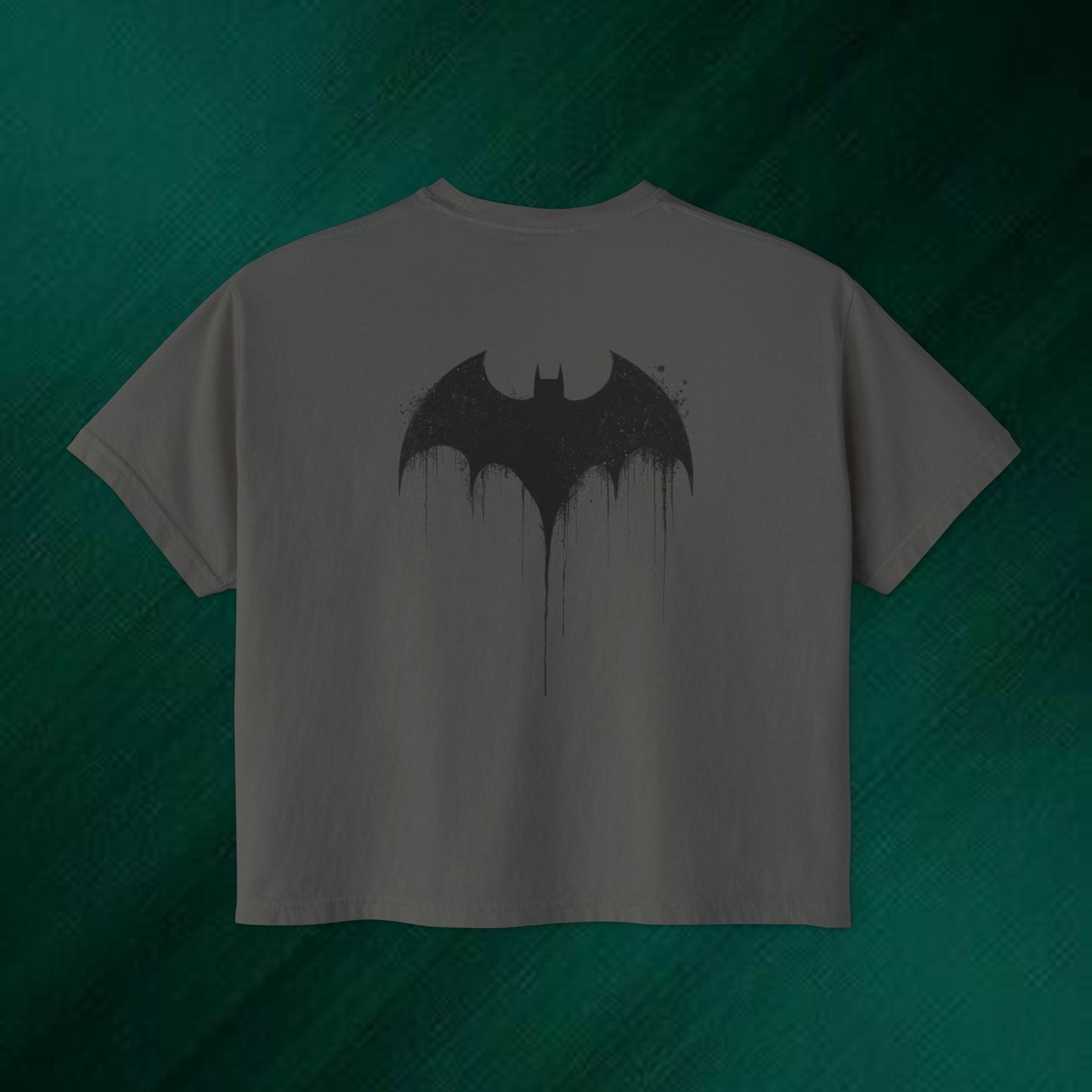 Toxic Bat Women's Boxy Tee — Gothic Graphic Tee with 'TOXIC' Front & Drip Batback