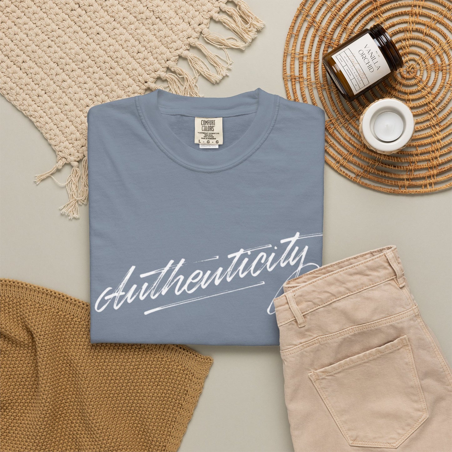 Authenticity Script T-Shirt — Casual Handwritten Graphic Tee