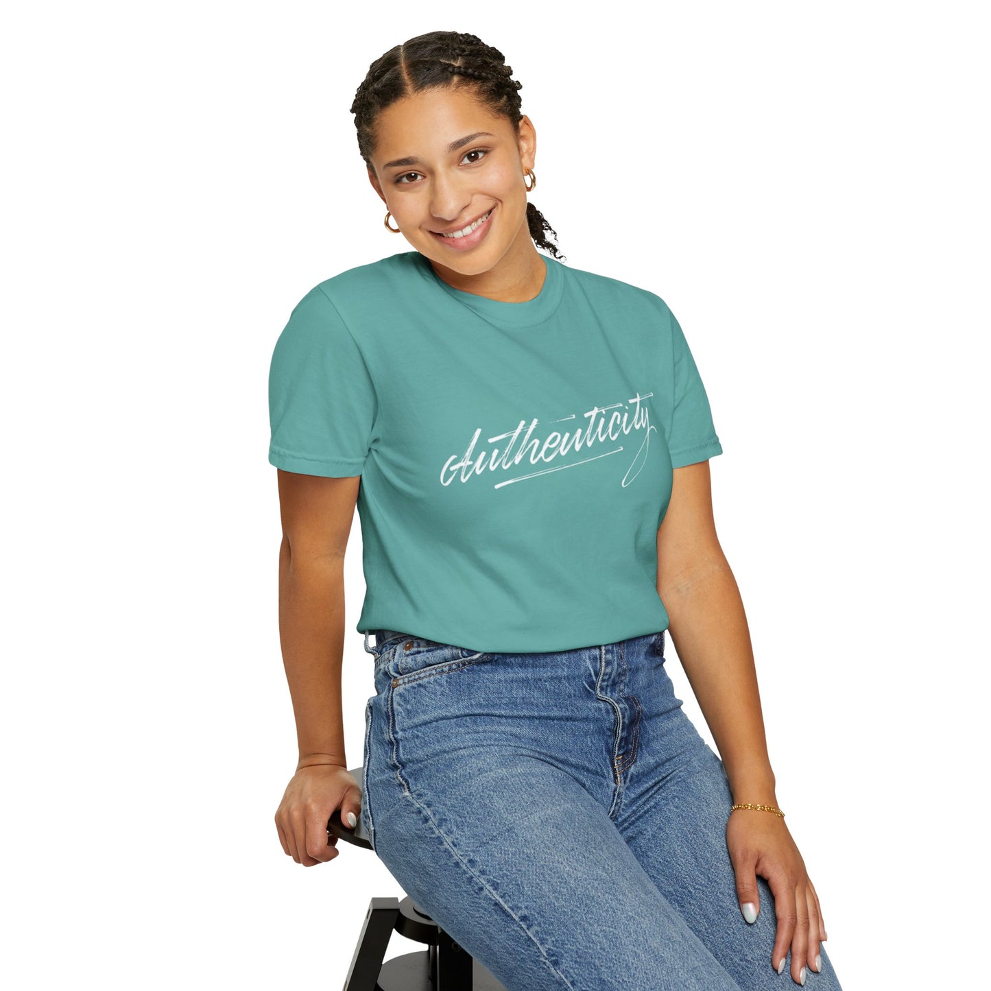 Authenticity Script T-Shirt — Casual Handwritten Graphic Tee
