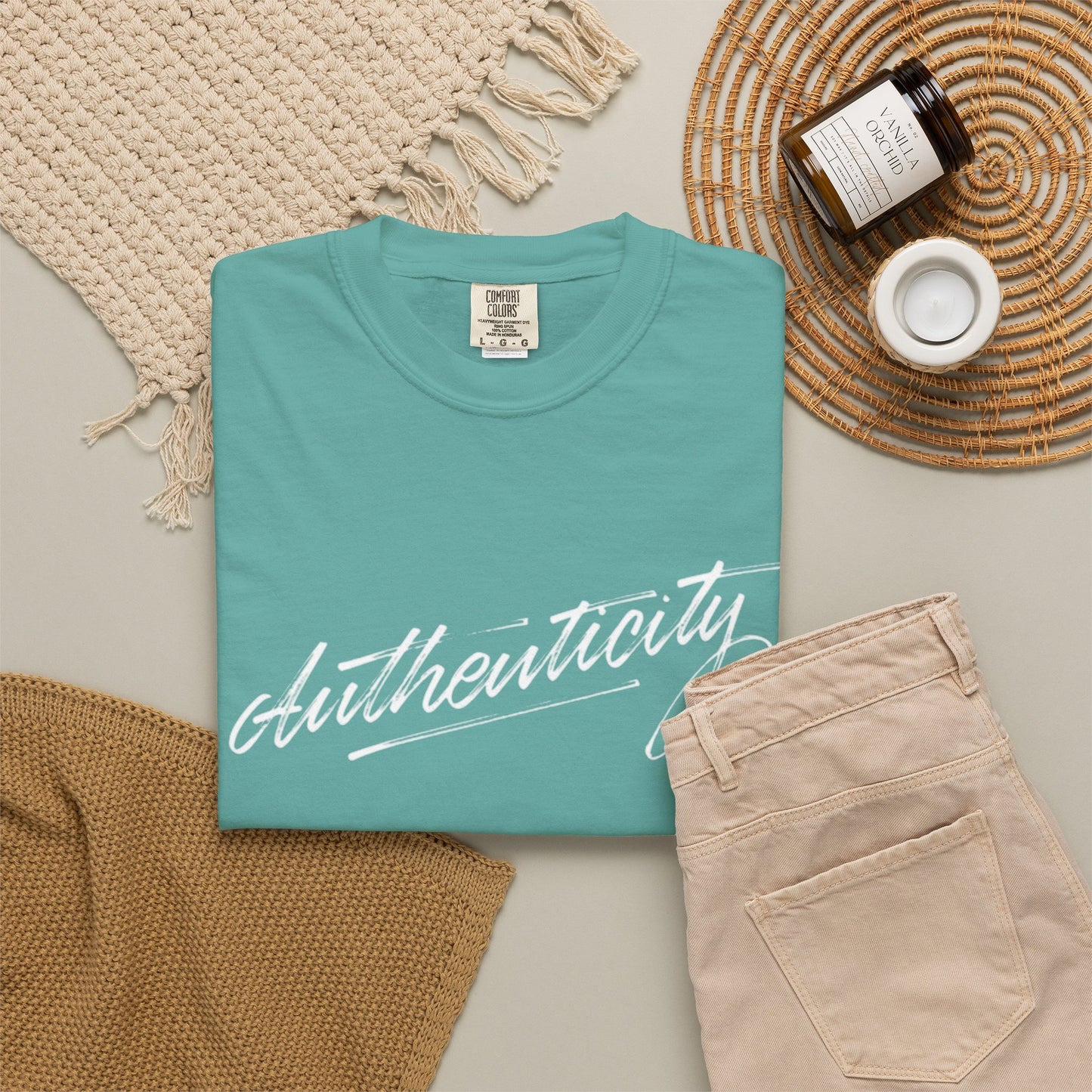 Authenticity Script T-Shirt — Casual Handwritten Graphic Tee