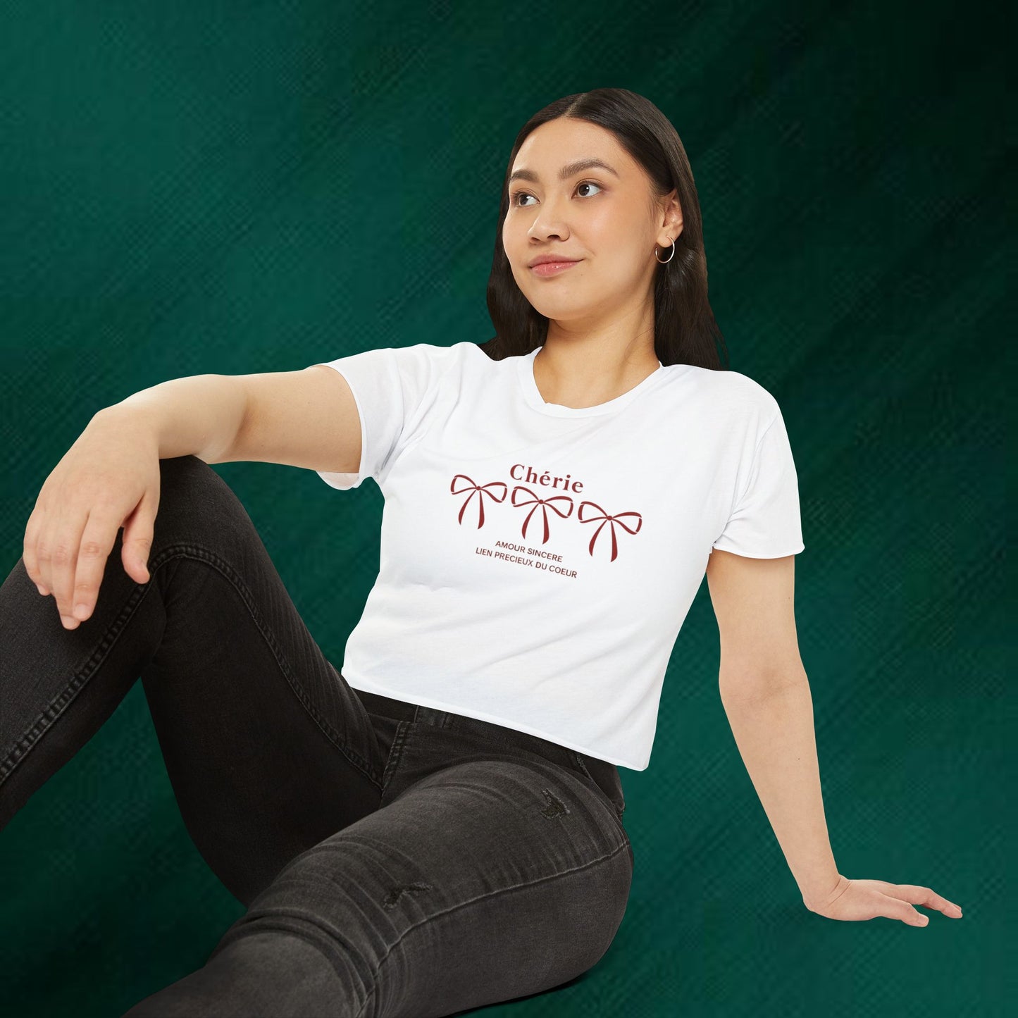 Chérie Bow Crop Top — French Romantic Festival Tee