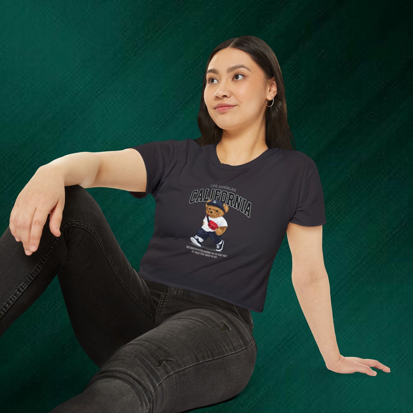 California Bear Crop Top — Los Angeles Vintage Teddy Festival Tee