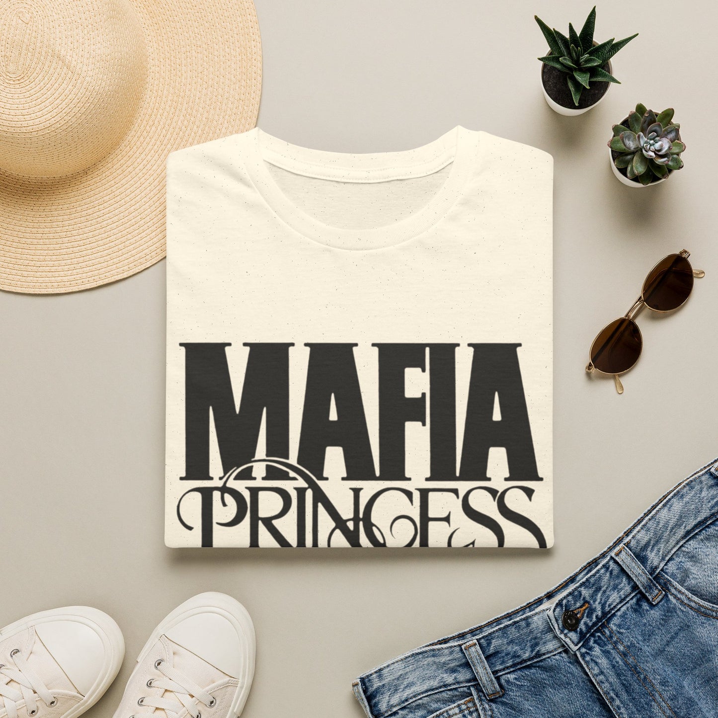 Mafia Princess T‑Shirt — Bold Vintage Script Graphic Tee for Women