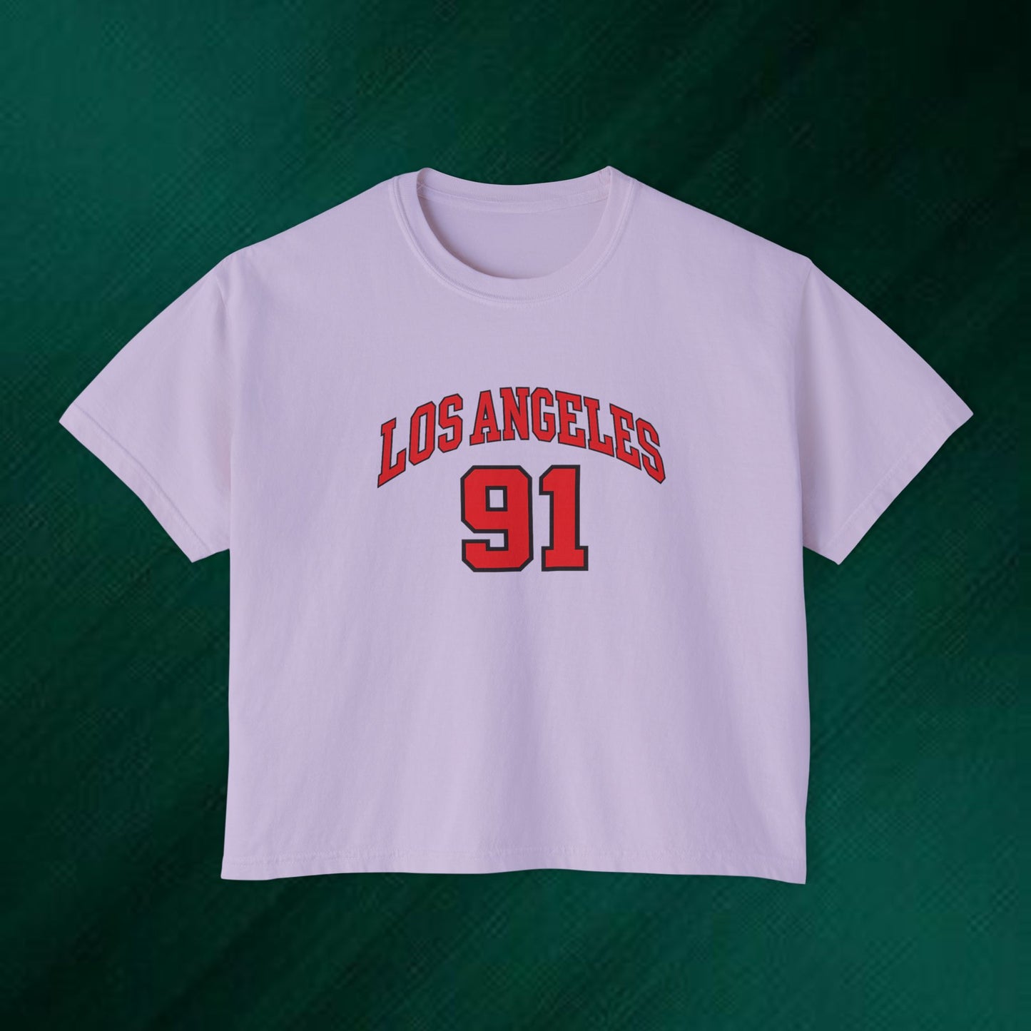 Los Angeles 91 Boxy Tee — Women's Retro Collegiate T-Shirt