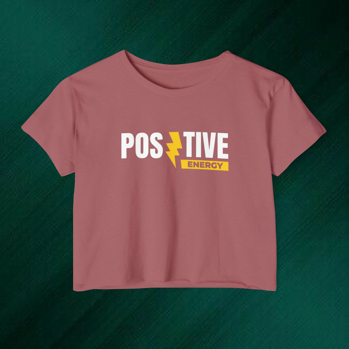 Positive Energy Crop Top | Cute Bear Graphic Festival Tee