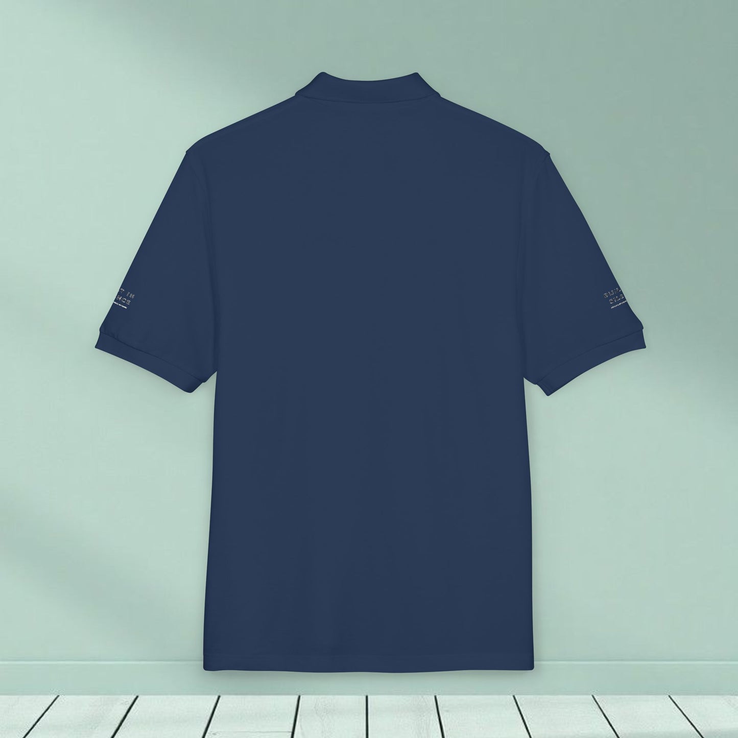 Embroidered Black Polo Shirt — Minimal Wing Crest Logo