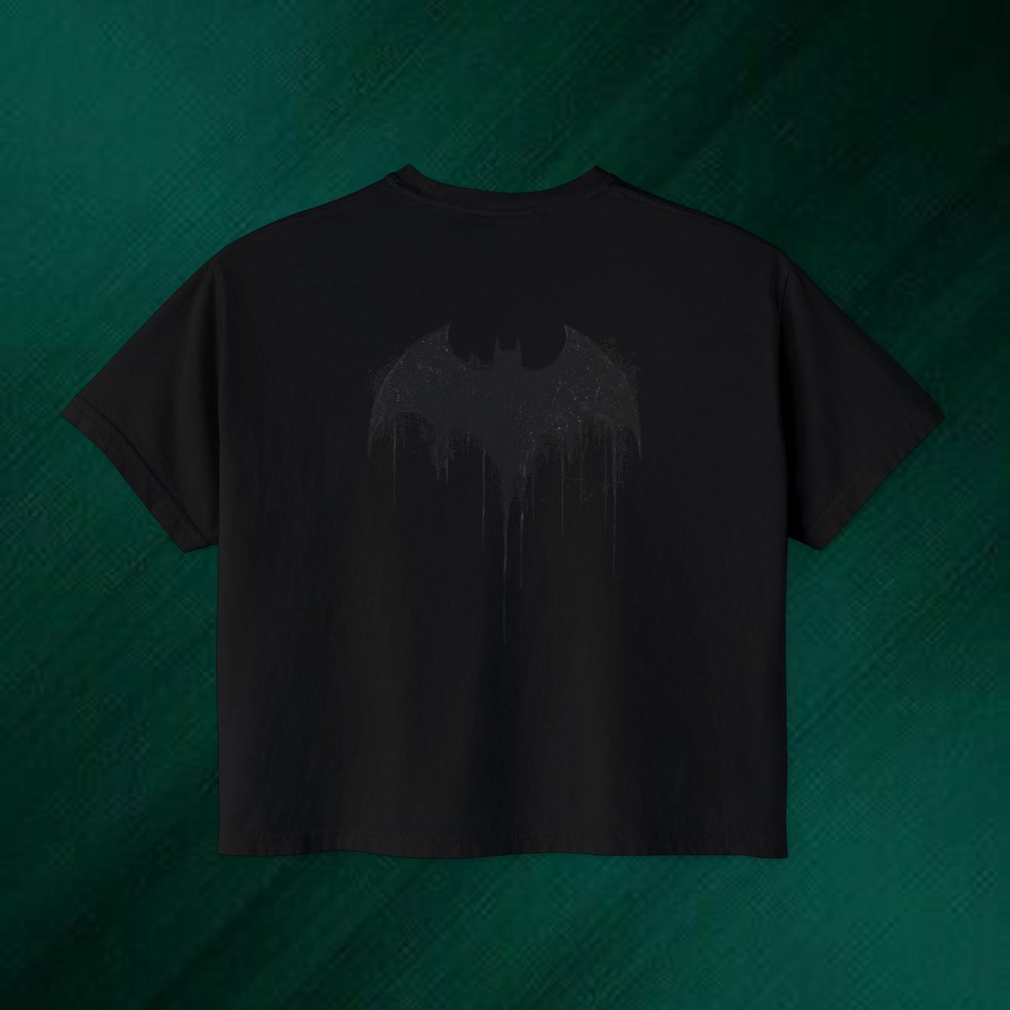 Toxic Bat Women's Boxy Tee — Gothic Graphic Tee with 'TOXIC' Front & Drip Batback