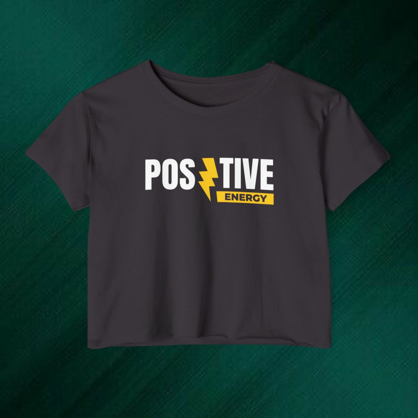 Positive Energy Crop Top | Cute Bear Graphic Festival Tee